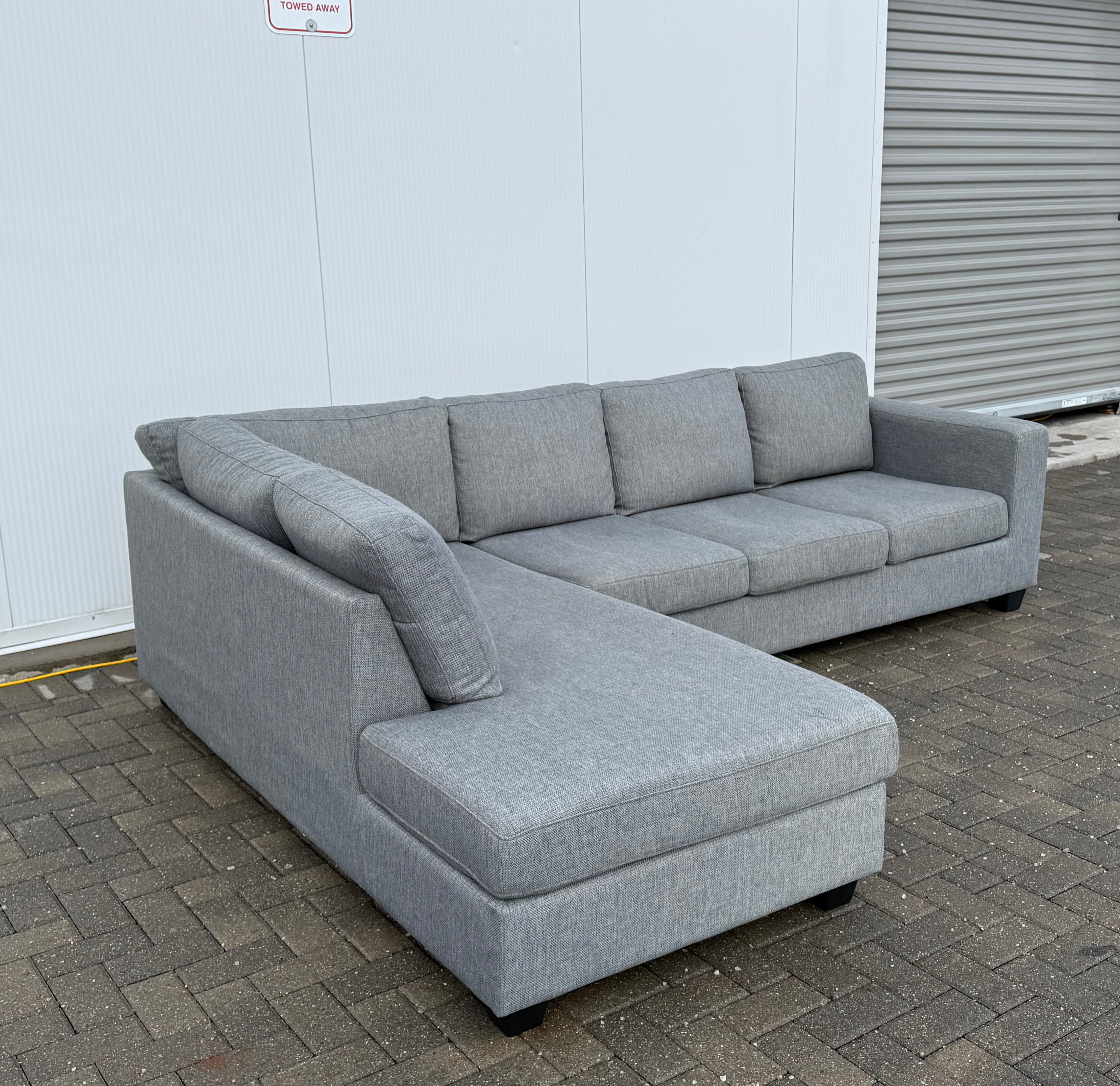 Grey Urban barn sectional lshape sofa