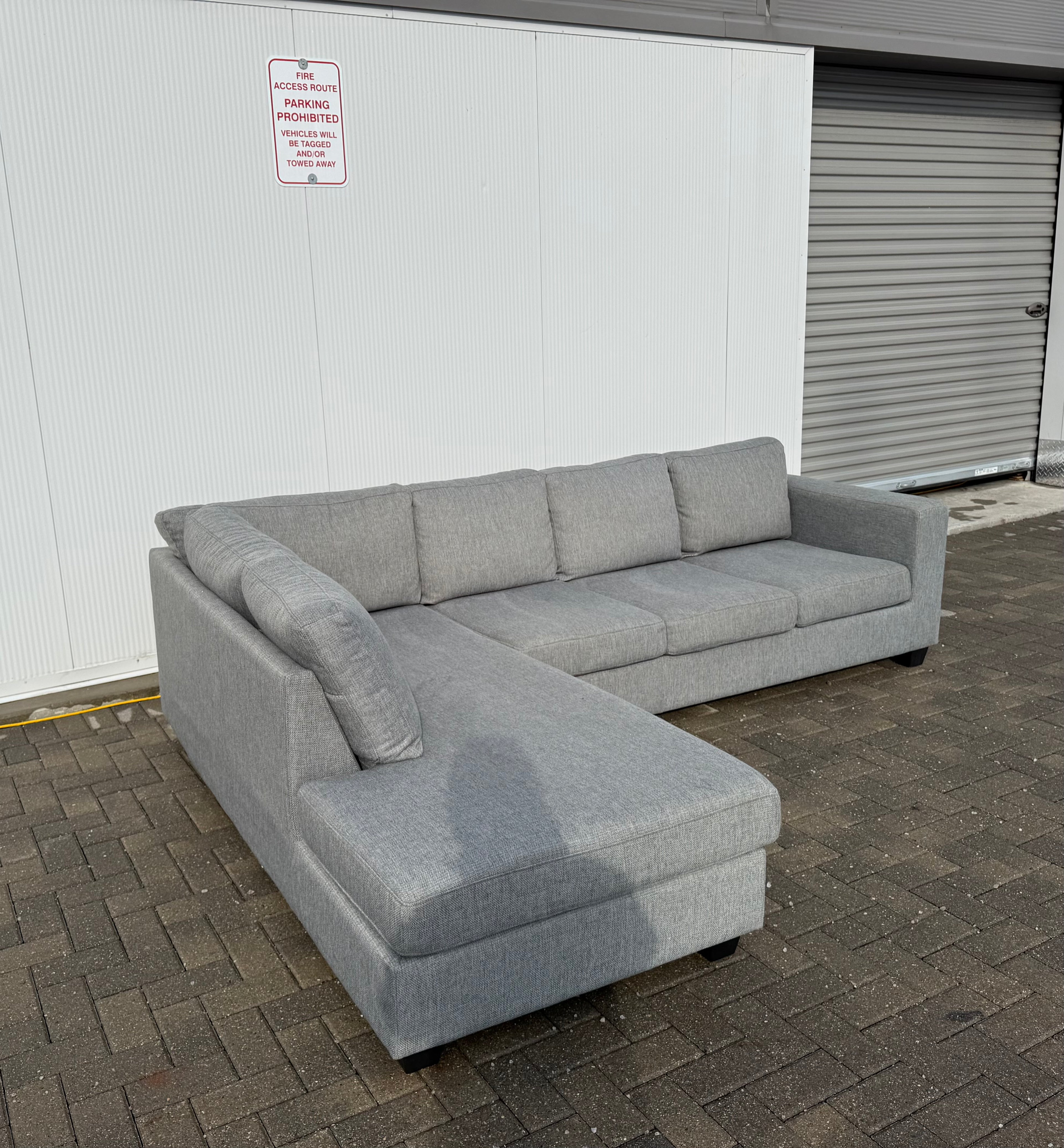 Grey Urban barn sectional lshape sofa