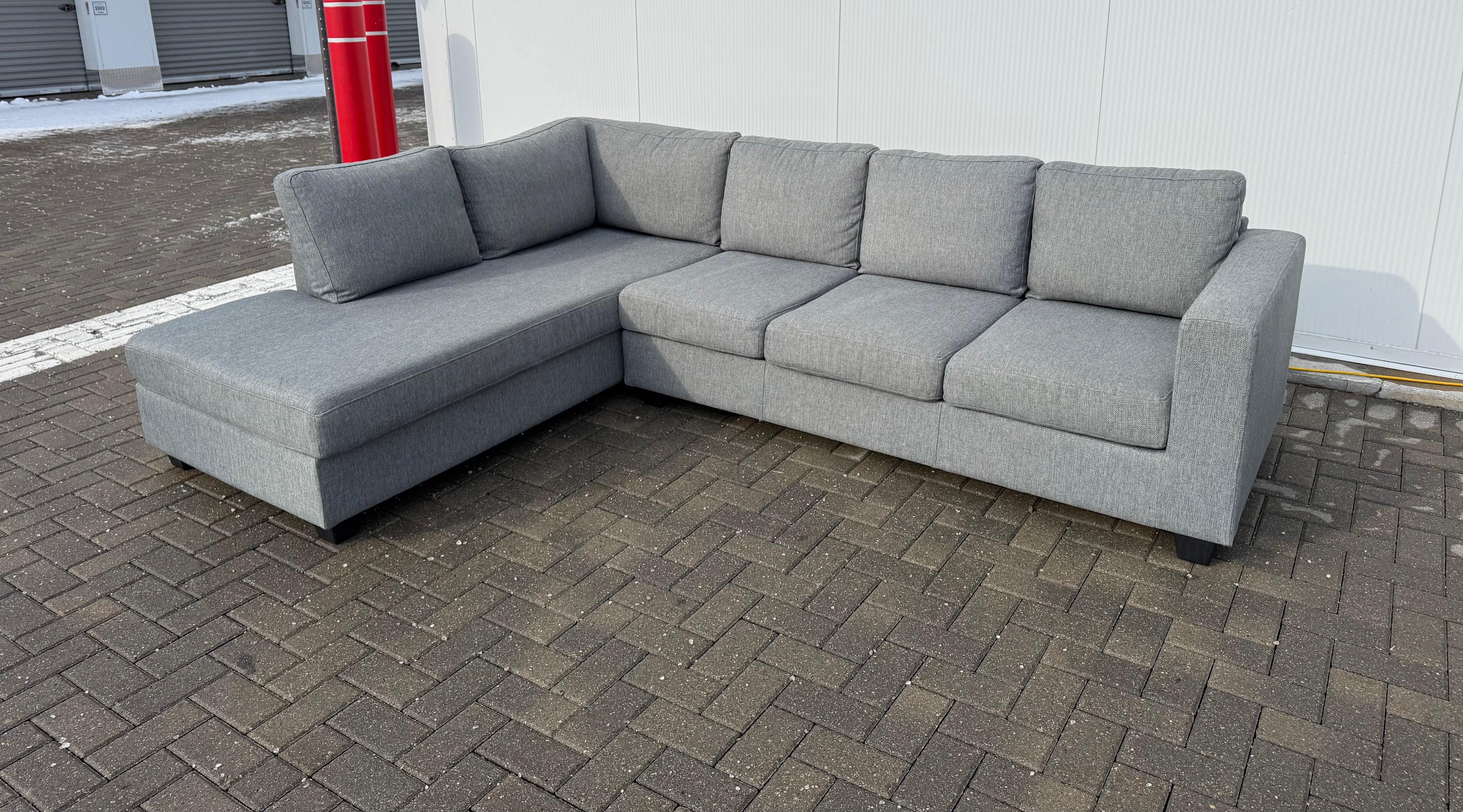 Grey Urban barn sectional lshape sofa